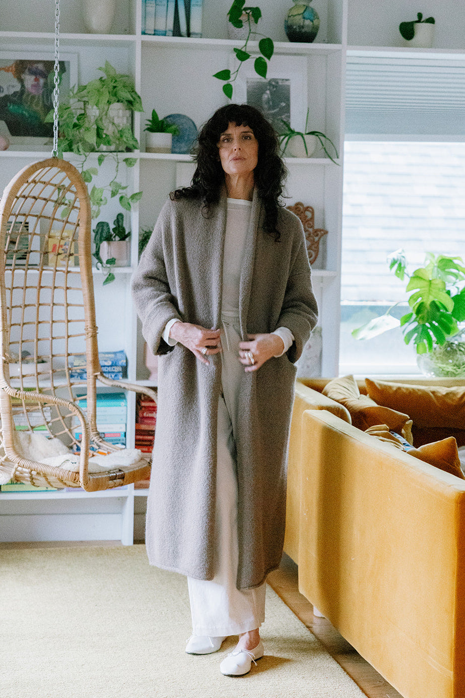 tobacco cardigan America's Favorite A finely knit cardigan in a soft wool Lauren Manoogian | Long Shawl