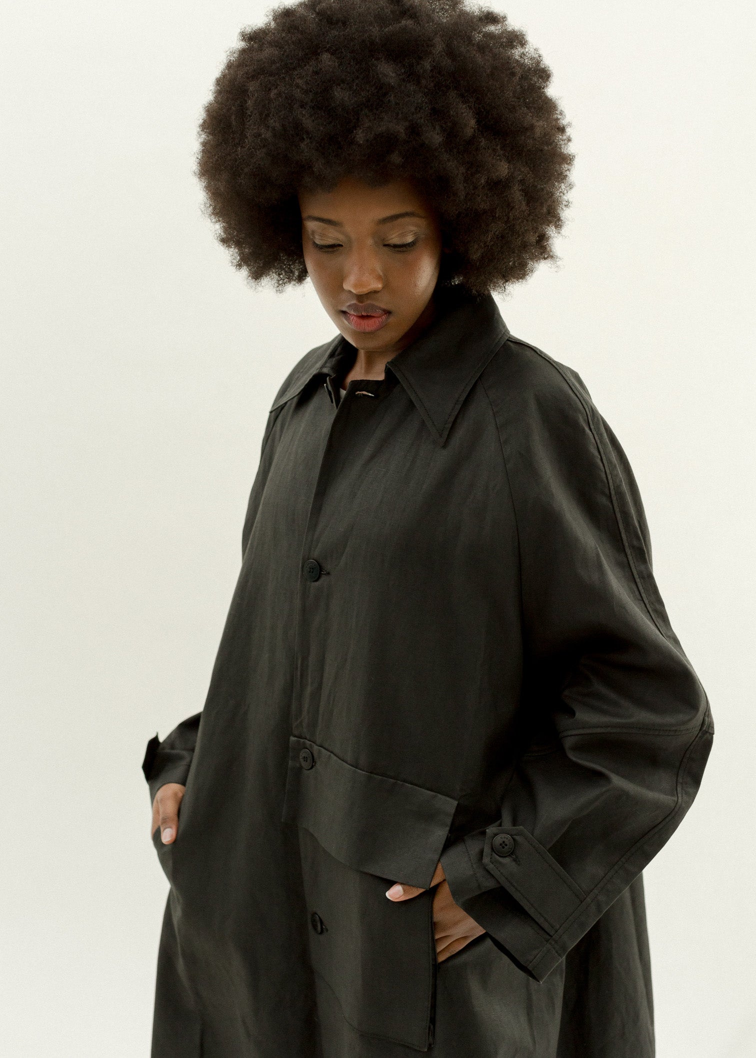 Cordera | Front Pocket Trench Coat | Black – One of a few