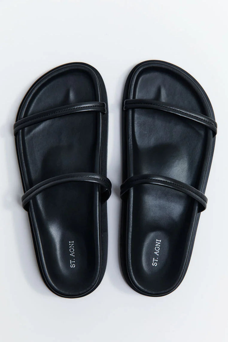Agni Fine Double Strap Slide Black – One of a few