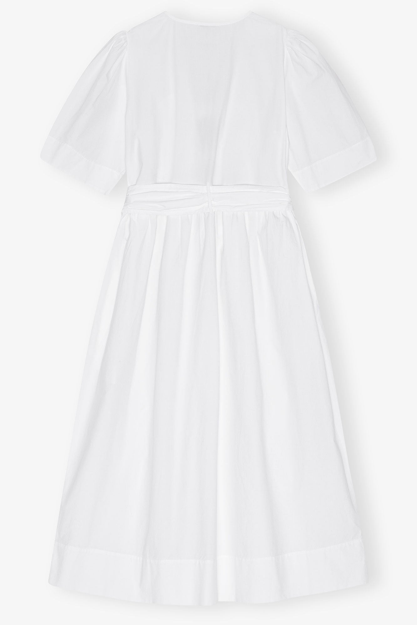 Ganni | Washed Stretch Cotton Tie Strap Midi Dress Ganni | Washed Stretch Cotton Tie Strap Midi Dress