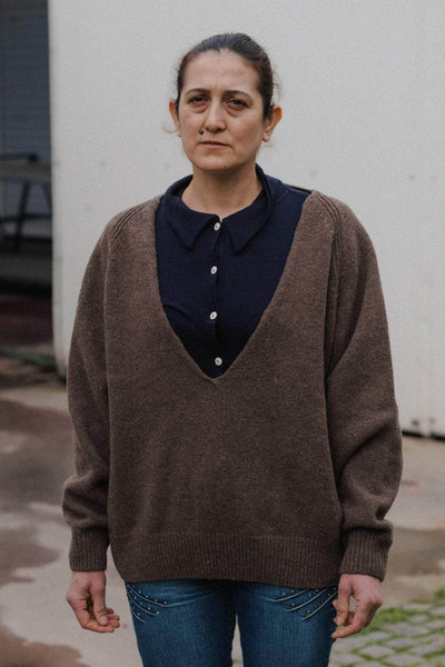 Baserange | Soar V Neck | Burel Brown – One of a few