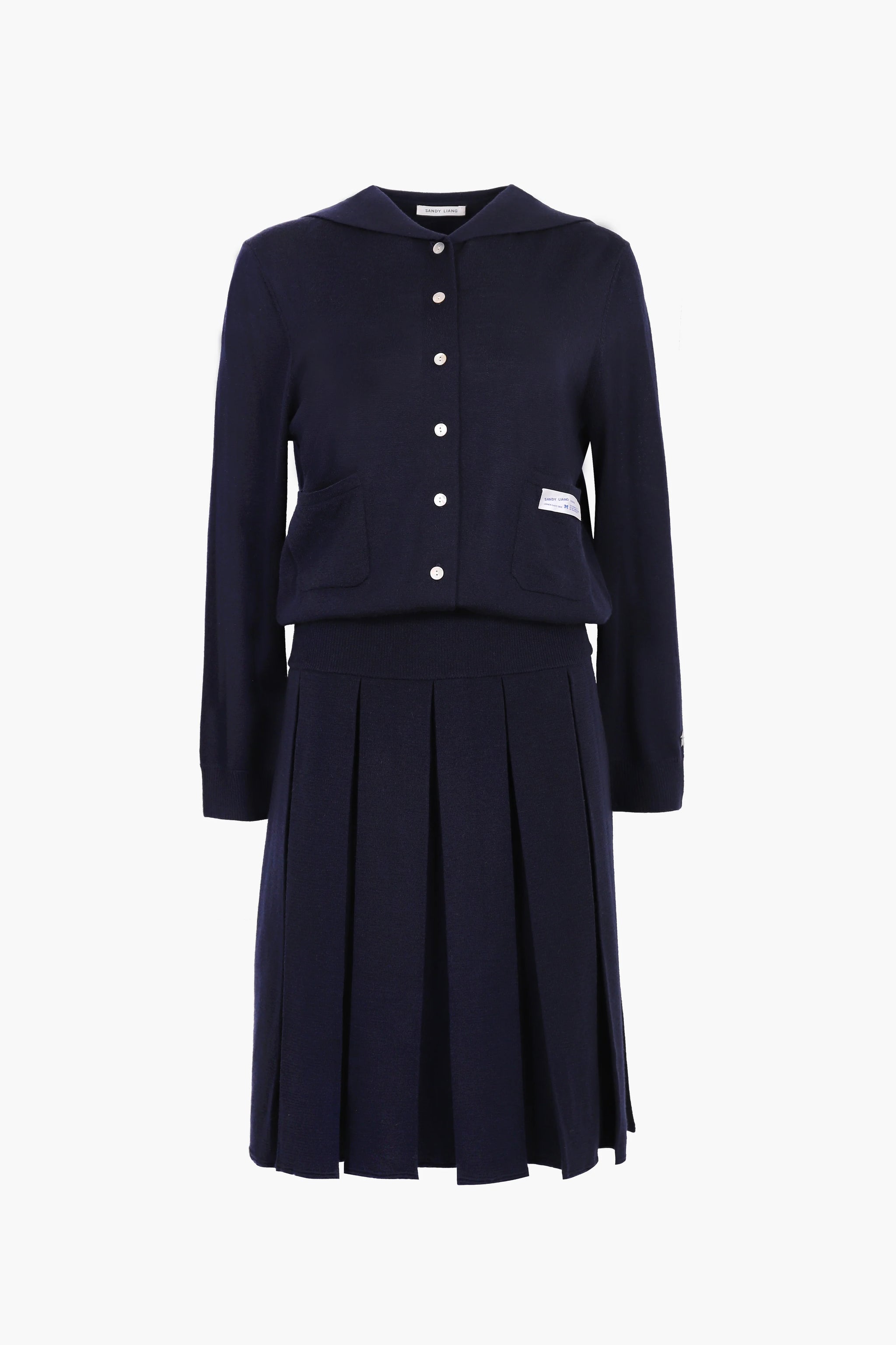 Sandy Liang | Shortcake Knit Dress | Navy – One of a few