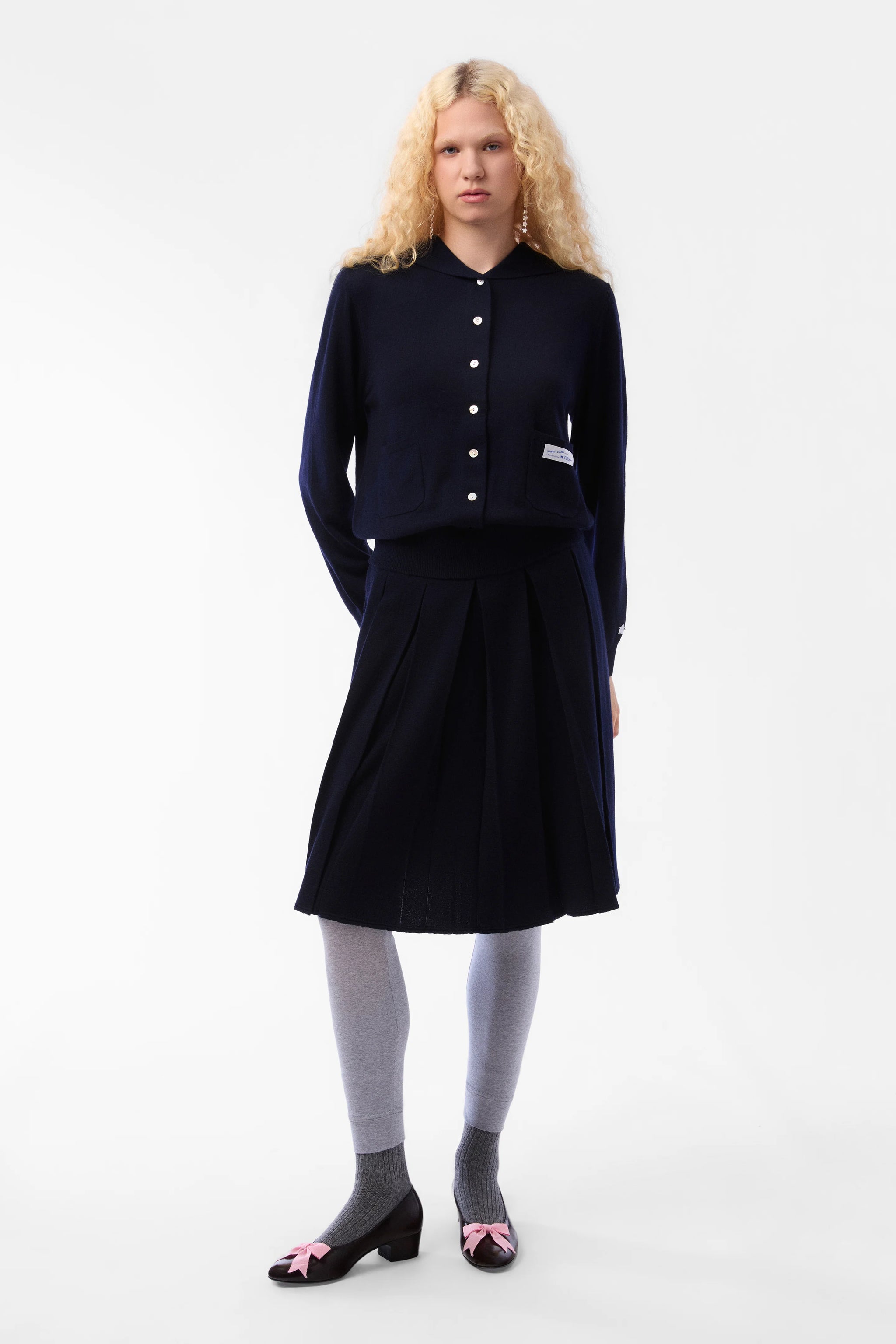 Sandy Liang | Shortcake Knit Dress | Navy – One of a few