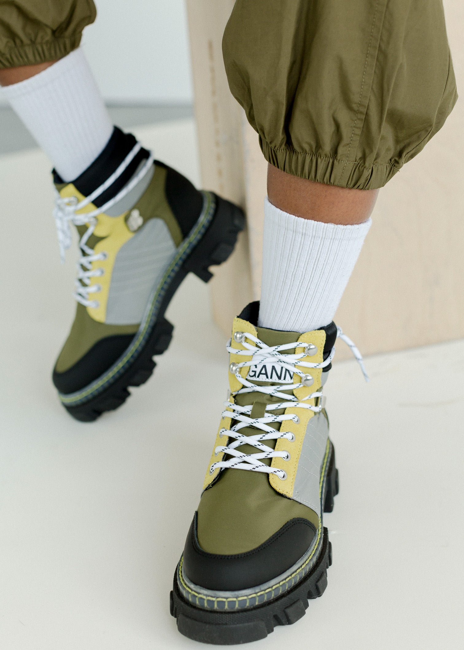 GANNI Cleated Lace Up Hiking Bootビームス