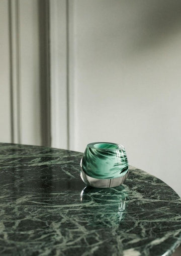 Bri Williams Blown Glass Dish | Green Speckled Mint - One of a few 